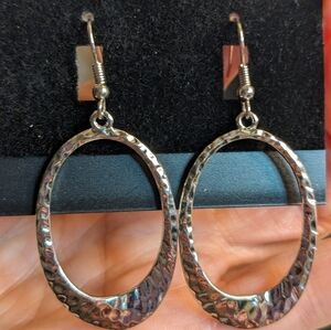 Gennaro SIlver Tone Textured‎ Drop Earrings